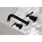 Kingston Brass KS8125ML Milano 2-Handle 8" Wall Mount Bathroom Faucet, Oil Rubbed Brnz KS8125ML - alternate 3